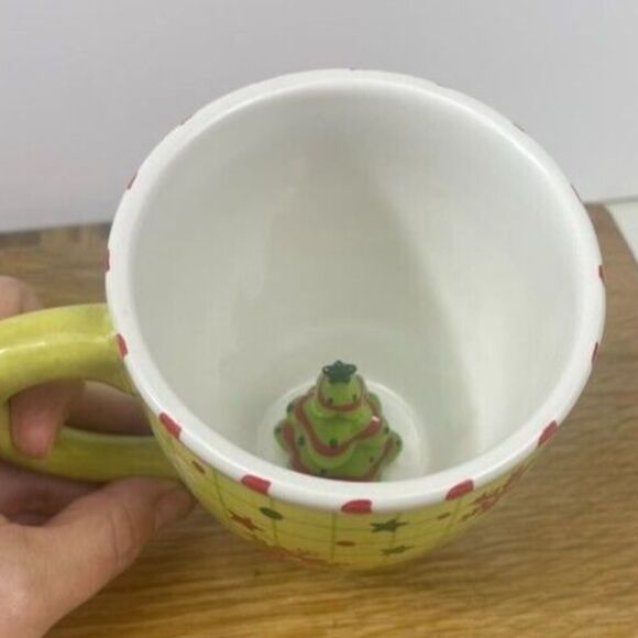 World Market 3D Surprise Tree Inside Checked Snowflake Christmas Holiday Mug - Picture 9 of 11